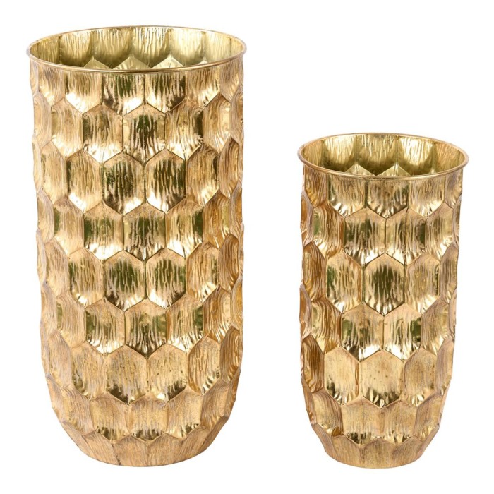 SET 2 VASI METALLO H.80 GOLD